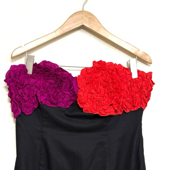 NWT Mara Hoffman Carmen Midi Dress Sculptural Floral Bustier Black Multi Sz 8 - Picture 13 of 17